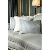 VISIONARIO Kırlent Kılıfı Düz Jakarlı & Kadife Set - Çift Taraflı Biyeli 45x45 ve 35x50 cm Açık Gri