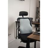 Visko Bel ve Sırt Minderi Araç Ofis Koltuk Sırt Destekleyici Minder Yastık Ortopedik 37x45 cm Açık Gri Oto Bel Yastığı
