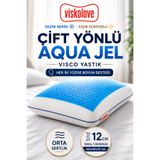 Visko Love Aqua Jel Serinletici Visco Yastık Ortopedik Boyun Destekli Hafızalı Orta Sert 60x40x12 cm
