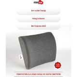 Visko Love Back Support, Visco Bel Destek Yastığı - Gri - 36 x 34 cm