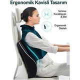 Visko Ortopedik Yeni Nesil Sandalye Sırt Minderi Sırt Dayama Koltuk Minderi Sırt Destek Yastık - Siyah