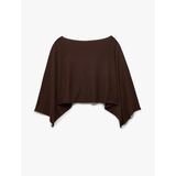 Viskon Karışımlı Slim Fit 3/4 Yarasa Kol Kayık Yaka Crop Kazak