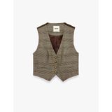 Viskon Karışımlı Slim Fit Düğmeli V Yaka Kolsuz Klasik Yelek
