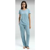 Viskon Kısa Kol Pijama Takım-8997