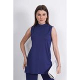 Viskon Kolsuz Tunik-Lacivert - 2XL