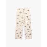 Viskon Kumaş Beli Lastikli Fiyonk Desenli Pijama Altı