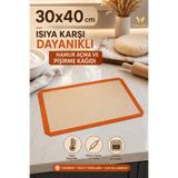 VİSLUNA (1 Adet) Pişirme Matı Fırınlanabilir Kendinden Yağlı Silikon Yanmaz ve Yapışmaz 30*40cm