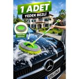 Visluna 1 Yedek Bezli Araba Yıkama Fırçası Mikrofiber ile Çok Amaçlı Kullanım İçin Tasarlandı - Yeşil