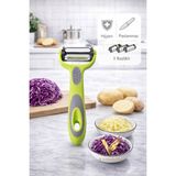 Visluna 3 Başlıklı Çok Amaçlı Sebze Soyacağı – Paslanmaz Çelik Julienne Soyacak – Patates Havuç Kabak Doğrayıcı - 1