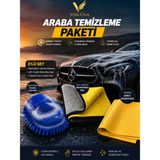 Visluna Premium Oto Temizlik Paketi 3’lü Set – Çizmez Mikrofiber Yıkama Eldiveni & Süper Emici Kurulama Bezi - çok renkli