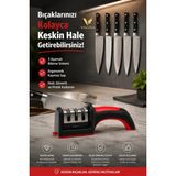 Visluna Profesyonel Bıçak Bileme Aleti Taşınabilir 3 Açılı Çelik Elmas Seramik Tungsten Bıçak Bileyici - 1 Adet