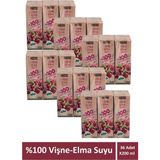 Vişne Elma Suyu %100 Meyve Suyu Oranı Şeker Ilavesiz 36 Adet x 200 ml