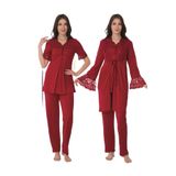 Vişne Kadın Hamile Lohusa Sabahlıklı Kısa Kollu Pijama Takımı 9014, L, TYC00785121966-19804IGP27193418