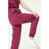 Vişne Likralı Kargo Cep Jogger Paça Doktor Hemşire Forması Tek Alt Unisex