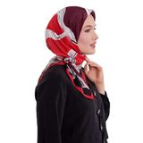 Vişne Soyut Desen Soft Eşarp