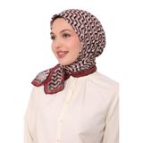 Vişne Zigzag Desen Soft Eşarp