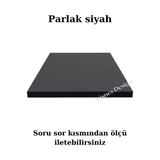 Visnes Özel Ölçü Kesim Dolap Içi Raf Mdf Gardrop Rafı Banyo Mutfak Dolap Içi Raf - 35 x 75 cm - Parlak Siyah