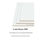 VISNES Özel Ölçü Mdf Dolap Arkalığı 3 Mm Mdf Plaka Levha Resim Altlığı Beyaz