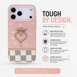 Vissel iPhone 17 Pro Max Uyumlu Taşlı Kalp Detaylı Kılıf – Parlak Taşlı, Darbe Emici Koruma, Şık & Trend Telefon Kılıfı, Pembe