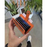 Visso 8600 Hakiki Deri Unisex Kişiye Özel Cüzdan Çanta Turuncu