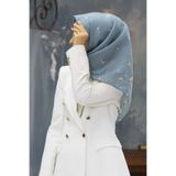 Vissona %100 Twill İpek Çiçek Desenli Petrol Yeşili Renkli 90x90 Eşarp Dikim Şekli : El Dikişi