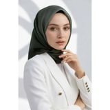 Vissona %100 Twill İpek Degrade Desenli Haki Renkli 90x90 Eşarp Dikim Şekli : El Dikişi
