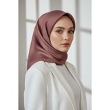 Vissona %100 Twill İpek Düz Gül Kurusu Renkli Daha Tok Exclusive Serisi 90x90 Eşarp Dikim Şekli : El Dikişi