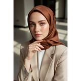 Vissona %100 Twill İpek Düz Kiremit Renkli Daha Tok Exclusive Serisi 90x90 Eşarp Dikim Şekli : El Dikişi