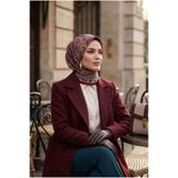 Vissona %100 Twill İpek Etro Desenli Mürdüm Renkli 90x90 Eşarp Dikim Şekli : El Dikişi