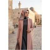 Vissona %100 Twill İpek Geometrik Desenli Somon - Bebe Mavisi Renkli 90x90 Eşarp Dikim Şekli : El Dikişi