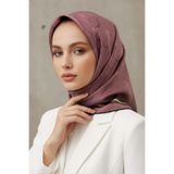 Vissona %100 Twill İpek Mermer Desenli Gül Kurusu Renkli 90x90 Eşarp Dikim Şekli : El Dikişi