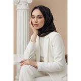 Vissona %100 Twill İpek Mermer Desenli Siyah Renkli 90x90 Eşarp Dikim Şekli : El Dikişi