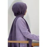 Vissona %57 İPEK %43 PAMUK Monogram Desenli Soft Lila Renkli Şal - 70x190 Dikiş Tipi İtalyan Dikişl