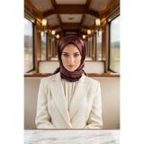 Vissona % 57 İPEK % 43 VİSKON Twill İpek Çiçek Desenli Gül Kurusu Renkli 90x90 Dikim Şekli : El Dikişi Eşarp
