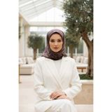 Vissona % 57 İpek % 43 Viskon Twill İpek Degradeli Yaprak Desenli Bej Renkli 90x90 Eşarp Dikim Şekli : El D