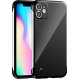 Vissona iPhone 11 Uyumlu Kamera Korumalı Yanları Açık Sararmaz Sert Mika Şeffaf Kılıf - Siyah