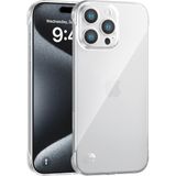 Vissona iPhone 15 Pro Uyumlu Kamera Korumalı Yanları Açık Sararmaz Sert Mika Şeffaf Kılıf - Beyaz