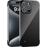 Vissona iPhone 16 Pro Uyumlu Kamera Korumalı Yanları Açık Sararmaz Sert Mika Şeffaf Kılıf - Siyah