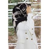 Vissona Kadın Twill Ipek Eşarp Siyah - Krem