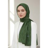 Vissona KREP BAROK DESENLİ ZÜMRÜT YEŞİLİ RENKLİ KIRIŞMAZ ŞAL
