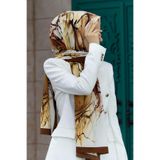 Vissona KREP BATİK DESENLİ HARDAL RENKLİ 75X195 KIRIŞMAZ ŞAL