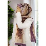 Vissona KREP BATİK DESENLİ LİLA RENKLİ 75X195 KIRIŞMAZ ŞAL