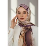 Vissona KREP BATİK DESENLİ LİLA RENKLİ 75X195 KIRIŞMAZ ŞAL