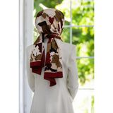 Vissona KREP BOYA EFEKTİ DESENLİ BORDO RENKLİ 75X195 KIRIŞMAZ ŞAL