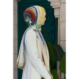Vissona KREP ÇİZGİ DESENLİ KIRMIZI RENKLİ 75X195 KIRIŞMAZ ŞAL