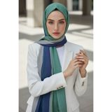 Vissona KREP DALGA DESENLİ İNDİGO RENKLİ 75X195 KIRIŞMAZ ŞAL