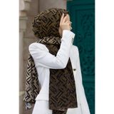 Vissona KREP DEGRADELİ ÇİZGİ DESENLİ BEJ RENKLİ 75X195 KIRIŞMAZ ŞAL