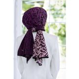 Vissona KREP DEGRADELİ ÇİZGİ DESENLİ MOR RENKLİ 75X195 KIRIŞMAZ ŞAL