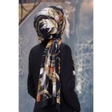Vissona KREP DEGRADELİ ÇİZGİ DESENLİ TABA RENKLİ 75X195 KIRIŞMAZ ŞAL