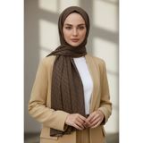 Vissona KREP DEGRADELİ MONOGRAM DESENLİ BEJ RENKLİ 75X195 KIRIŞMAZ ŞAL